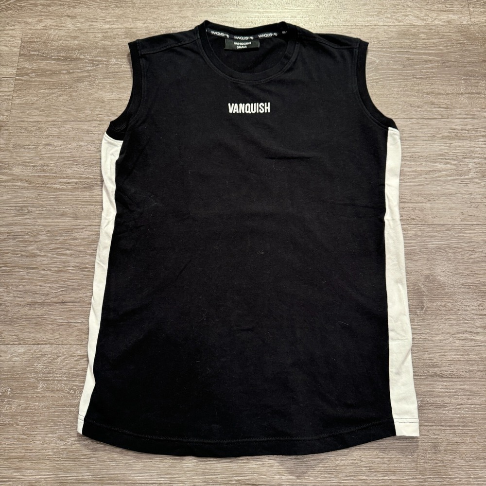 Vanquish Tank Top Mens Mens Small Black VQ Logo Shirt Fitness Sleeveless Workout